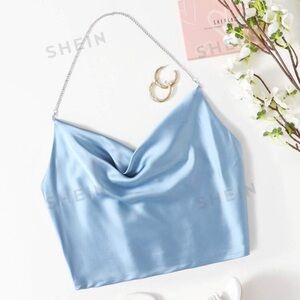 Satin halter top.